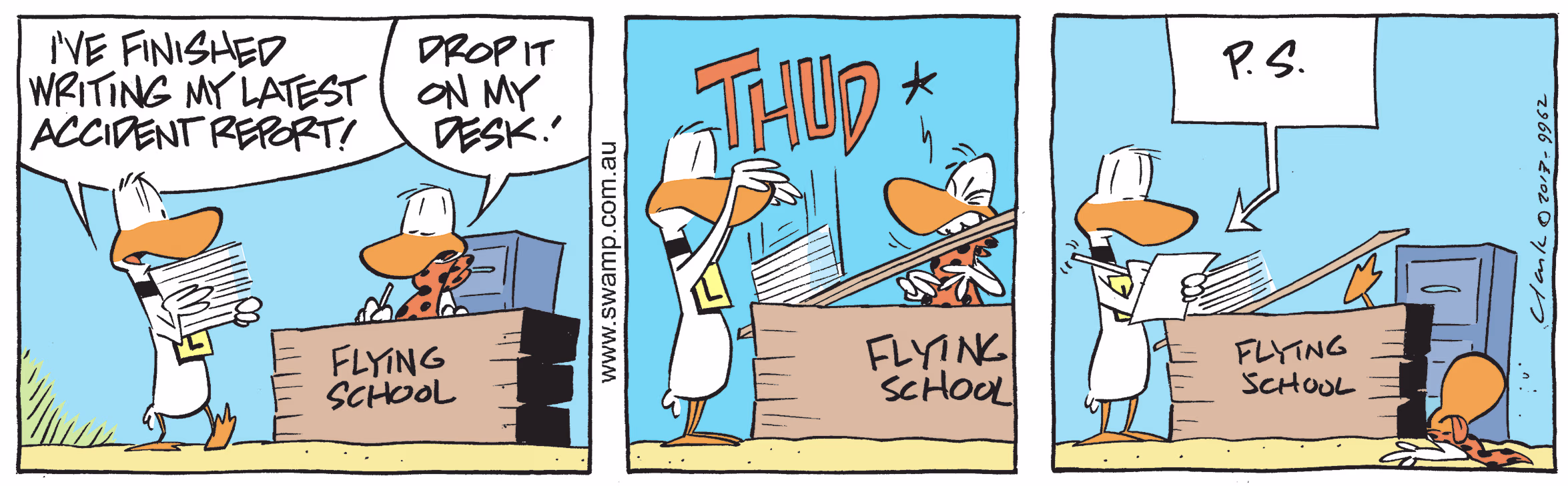 Latest Accident Report Colour Cartoon